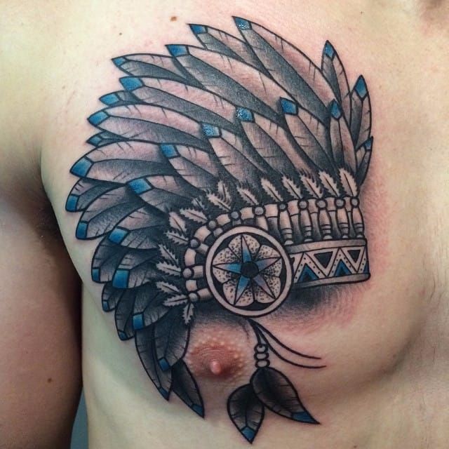 Dotwork Atlanta Braves Indian Woman Tattoo Idea - BlackInk AI