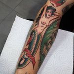 Mermaid Pin Up Girl Tattoo by Colo López #pinup #pinupgirl #oldschoolpinup #traditionalpinup #traditionalgirl #traditional #ColoLopez