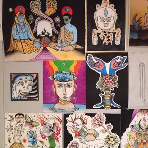 Red Baron Ink's walls are lined with unique and creative art. #RedBaronInk #NYC