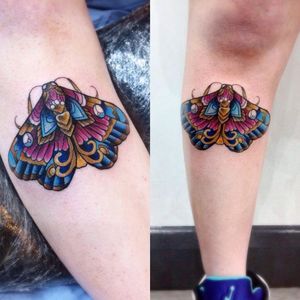 Moth tattoo by Leah Sharples #LeahSharples #neotraditional #moth