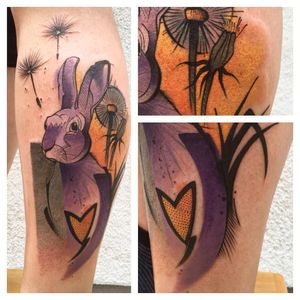 Rabbit tattoo by Julian Hets #JulianHets #watercolor #graphic #sketch #rabbit