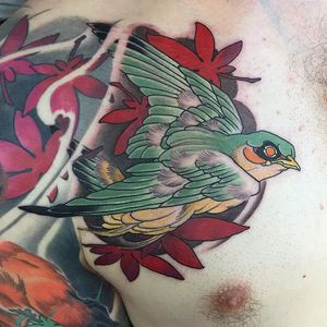 Bird Tattoo by Hamish Mclauchlan #bird #neotraditionalanimal #animal #neotraditional #HamishMclauchlan