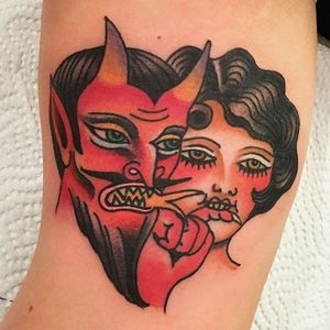Devil Tattoo by Cecile Pages #devil #demon #traditional #CecilePages