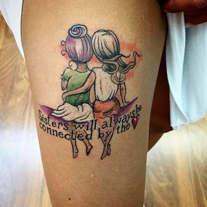 Cute sister tattoo and quote, Photo from Pinterest #sister #family #bestfriend #matchingtattoos #siblingtattoo #cute #quote