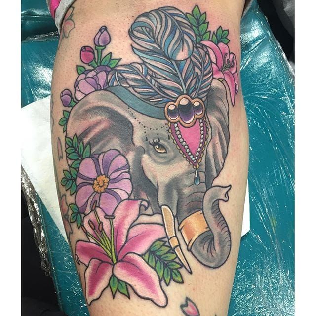 Tattoo uploaded by Robert Davies • Elephant Tattoo by Kathryn Ursula  #Traditional #TraditionalTattoos #OldSchool #KathrynUrsula #elephant •  Tattoodo