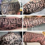 A collage of some of Sam Taylor's excellent lettering (IG—samtaylortattoos). #blackandgrey #hollowedVictorian #lettering #ornate #SamTaylore #script #typography