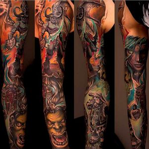 A mind-blowing Warcraft sleeve from Evgeniy Goryachiy's (IG—tattooloveart) incredible portfolio. #Blizzard #EvgeniyGoryachiy #Warcraft
