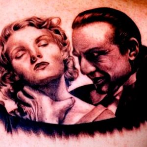 Another classic image from Dracula Tattoo by Troy at Royal One Tattoo #Dracula #vampire #horror #cinema #BramStoker #BelaLugosi #blackandgrey #Troy