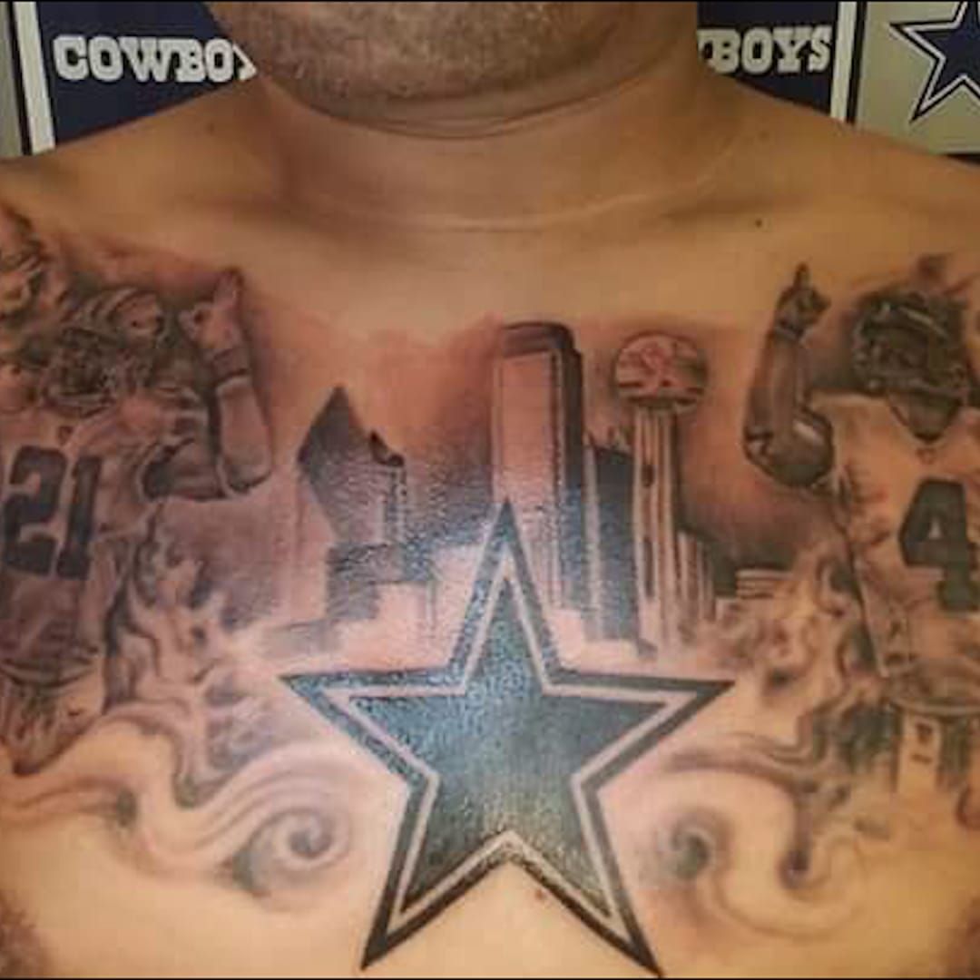 Tattoo uploaded by Joe • Dak Prescott and Ezekiel Elliott tattoo. #NFL # Cowboys #Dallas #DallasCowboys #ChestTattoo • Tattoodo