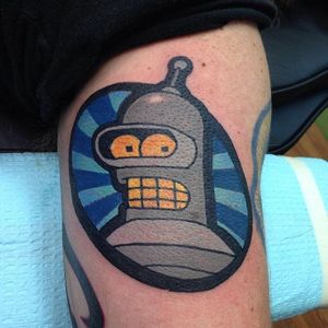 Bender Tattoo by Brian Russell #Bender #Futurama #robot #cartoon #BrianRussell