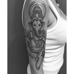 Blackwork Ganesha Tattoo by Erik Martins #BlackworkGanesha #blackwork #Ganesha #Hindu #ErikMartins