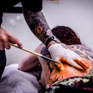 Tomekiti Goto, do Hostel Tattoo em ação no Tebori! #TomekitiGoto #HostelTattoo #ShimadaTattoo #TattooExperience #texp2016 #Tebori #Wabori #tatuagemoriental #orientaltattoo #japanesetatoo