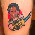 Rad Leatherface tattoo by Luca Sala. #LucaSala #OldInkTattoo #boldtattoos #solidtattoos #LEATHERface #TexasChainsawMassacre