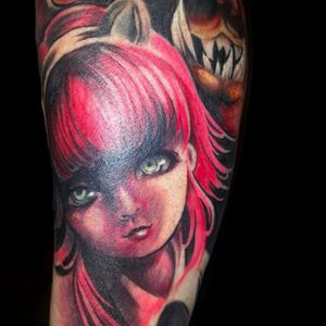 Annie, por Graham Bradford! #GrahamBradford #leagueoflegends #lol #loltattoo #annielol #geek #nerd #game #gamer #mmorpg #leagueoflegendstattoo