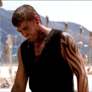 George Clooney's badass tribal tattoos in From Dusk till Dawn. #cinema #film #FromDucktillDawn #GerogreClooney #tattoosinmovies #tattooedcharacters