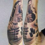 Fingered bass (via IG -- controlled_by_tattoos) #bass #bassguitar #basstattoo #bassguitartattoo