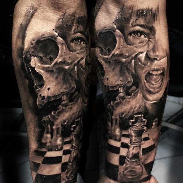 Tattoo uploaded by Filipe Lopes • #xadrez #chess #RafałBiliński