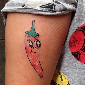 Kawaii chilli tattoo by Numi #Numi #chilli #kawaii