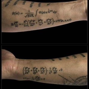 What does this mean!? By Rachelle Carroll (via IG — ascendinglotustattoo) #rachellecarroll #equations #mathtattoos