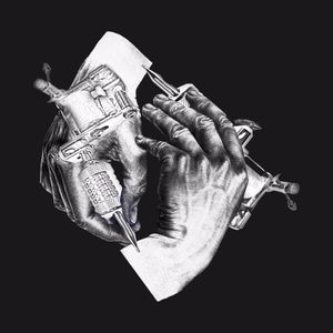 M. C. Escher inspired artwork #escher #geometric #art #hands #blackandwhite