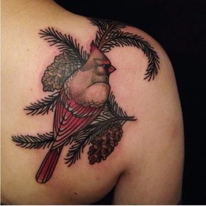 Bird tattoo by Hilary Jane Petersen #HilaryJanePetersen #nature #neotraditional #bird