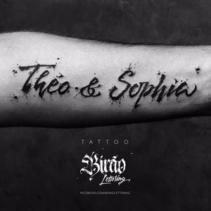 Théo e Sophia #BirãoLettering #brazilianartist #TatudoresDoBrasil #brasil #brazil #lettering #caligraphy #caligrafia #nome #name #theo #sophia