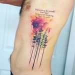 Forest Tattoo by Adrian Bascur #Watercolor #WatercolorTattoos #WatercolorArtists #BoldWatercolor #BestWatercolor #ModernTattoos #ContemporaryTattoos #AdrianBascur #Tree #Treetattoo