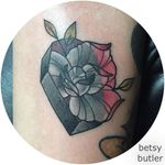 Neotraditional style coffin tattoo by Betsy Butler. #coffin #death #dark