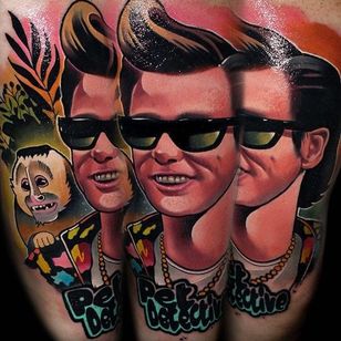 Tatuaje de Ace Ventura de Lehel Chaos.  #resumen #nyskole #LehelChaos #JimCarrey #AceVentura