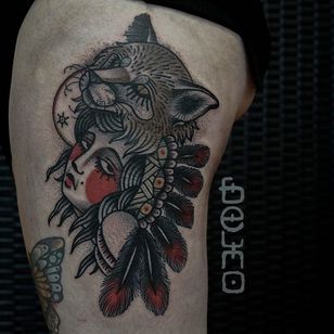 Cowl Tattoo by Belmir Huskic #cowl #cowltattoo #traditional #traditioneltattoo #darktraditional #darktattoos #oldschool #darkartists #BelmirHuskic