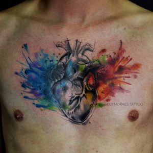 Por Guilherme Moraes #GuilhemeMoraes #brasil #brazil #brazilianartist #tatuadoresdobrasil #aquarela #watercolor #sketchstyle #coração #heart #anatomicalheart #coraçãoanatomico
