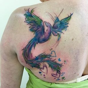 Watercolor Phoenix Tattoo by @leni_xoxo #phoenix #watercolorphoenix #watercolor #watercolorartist