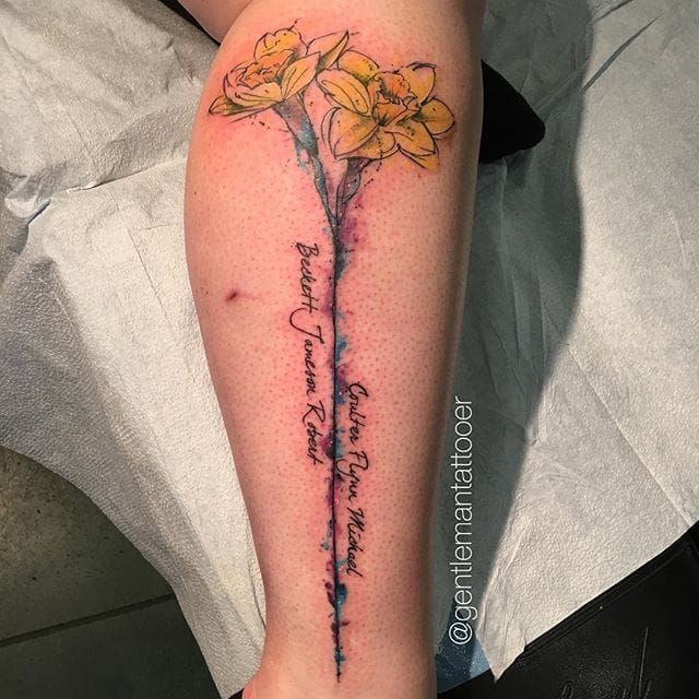 Daffodil tattoo by tattooist GNO  Tattoogridnet