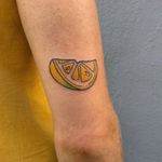 Lemon slice tattoo by Philipp List. #lemon #citrus #lemonslice #neotraditional #PhilippList