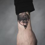 The Lobster tattoo by Sol Tattoo #SolTattoo #movietattoos #blackandgrey #realism #realistic #hyperrealism #film #TheLobster #ColinFarrell #love #heartbreak #delicate #detailed #portrait #glasses #tattoooftheday