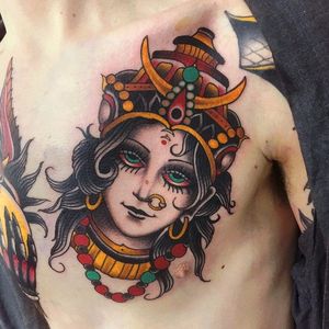 Woman Tattoo by Herb Auerbach #traditional #colortraditional #HerbAuerbach