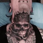 Bold skull tattoo by Neon Judas #NeonJudas #DavidRinklin #blackandgrey #realistic #realism #macabre #horror #skull