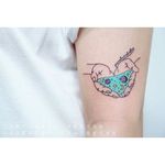 Pastel galaxy tattoo by Seyoon Gim. #SeyoonGim #seyoon #SouthKorean #microtattoo #pastel #galaxy