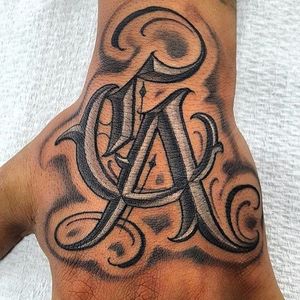 Lettering Tattoo by Edmar Tattoos #lettering #script #blackandgrey #EdmarTattoos