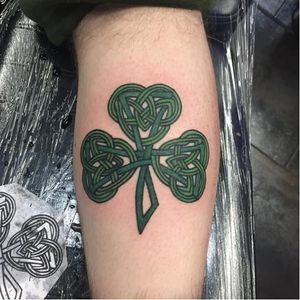 Celtic pattern clover by Gordie J. House, photo from Instagram, #clovertattoo #celtictattoo #celticpattern #GordieJHouse