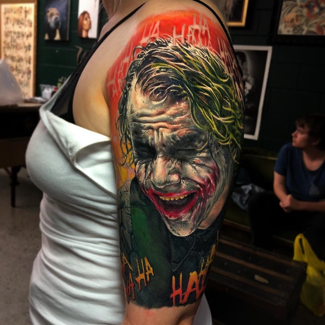 Резултат с изображение за joker tattoo chest haha  Joker tattoo design Joker  tattoo Joker chest tattoo