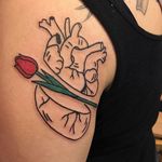 by Kim Michey #KimMichey #stickandpoke #tulip #heart