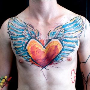 #MikeKyrtatas #sketch #sketchtattoo #sketchstyle #rascunho #tattoorascunho #heart #wings #coraçãoalado #coraçãocomasas #coração #asas #watercolor #aquarela