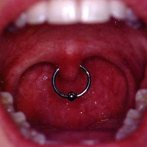 This piercing will literally make you gag. #mouth #uvula #piercing