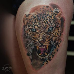 Realistic jaguar tattoo #jaguartattoo #realistictattoos #Levgen #EugeneKnysh