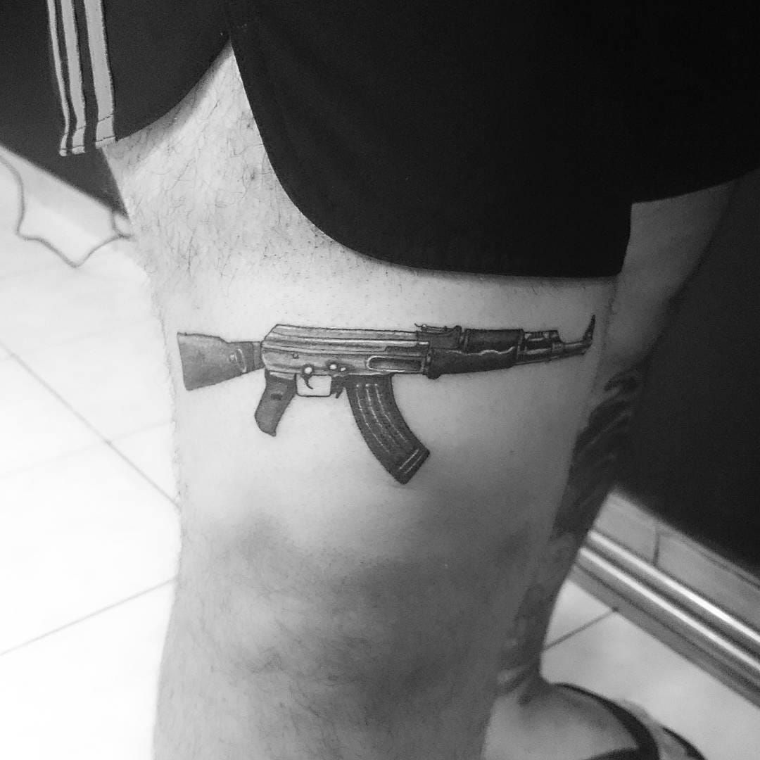 Gucci AK47 tattoo on Jake Paul