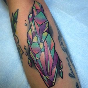 Crystal tattoo by Helena Darling #HelenaDarling #crystal #rainbow #crystalcluster