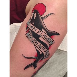 Killer Whale Tattoo by Zach Roman #KillerWhale #Whale #Ocean #traditional #ZachRoman