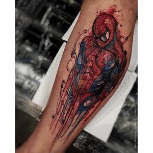 Spider-Man Tattoo by Felipe Rodrigues #SpiderMan #Marvel #Superhero #Comic #FelipeRodrigues