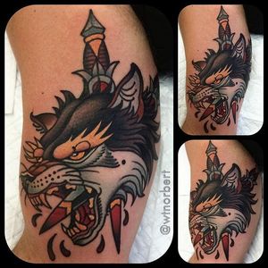 Wolf Tattoo by W.T. Norbert #neotraditional #traditional #bold #WTNorbert